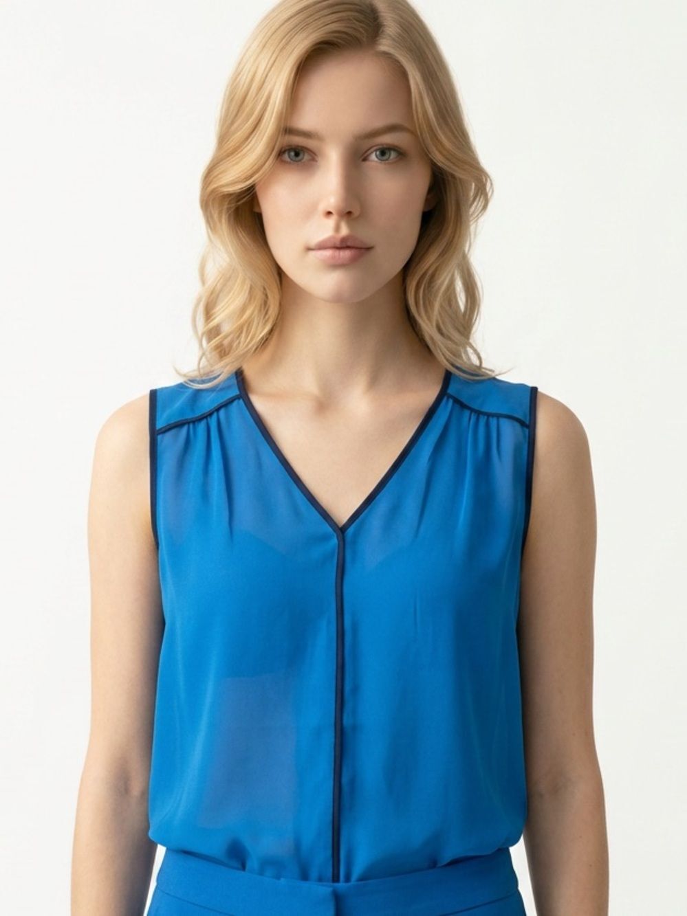NSR | Stitch Fix Blue & Black Trim Tank Top Size M